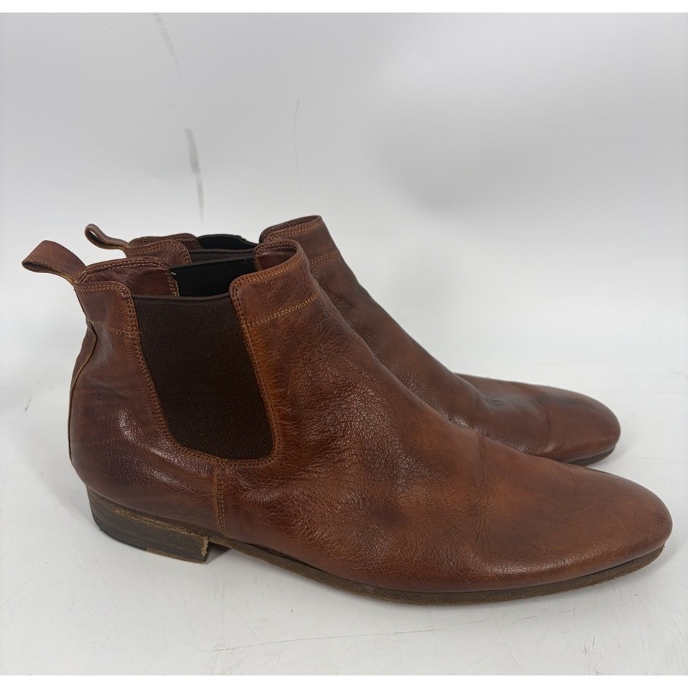 Eleganza Franco Cimadamore Chelsea ankle boots brown leather Made Italy sz 10